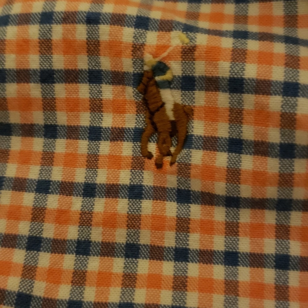 Ralph Lauren Long sleeve Orange/Blue L Slim Fit